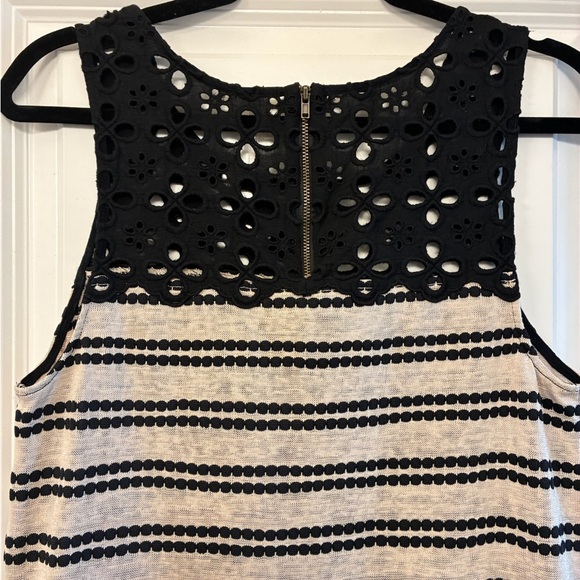 FREE PEOPLE 'Molly's Retro' Peplum Top Black Beige Women’s Size Medium - Picture 6 of 9